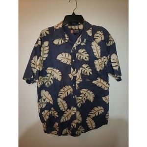 Chaps Ralph Lauren Hawaiian Shirt Men's Size Large L Floral Short Sleeve Classic